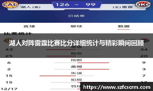 湖人对阵雷霆比赛比分详细统计与精彩瞬间回顾